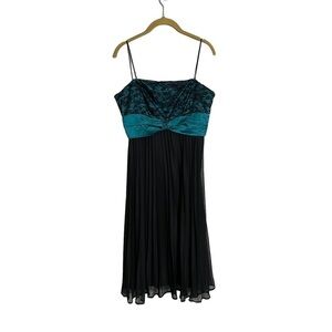 Alex Evenings Black Turquoise Lace Formal Dress 10